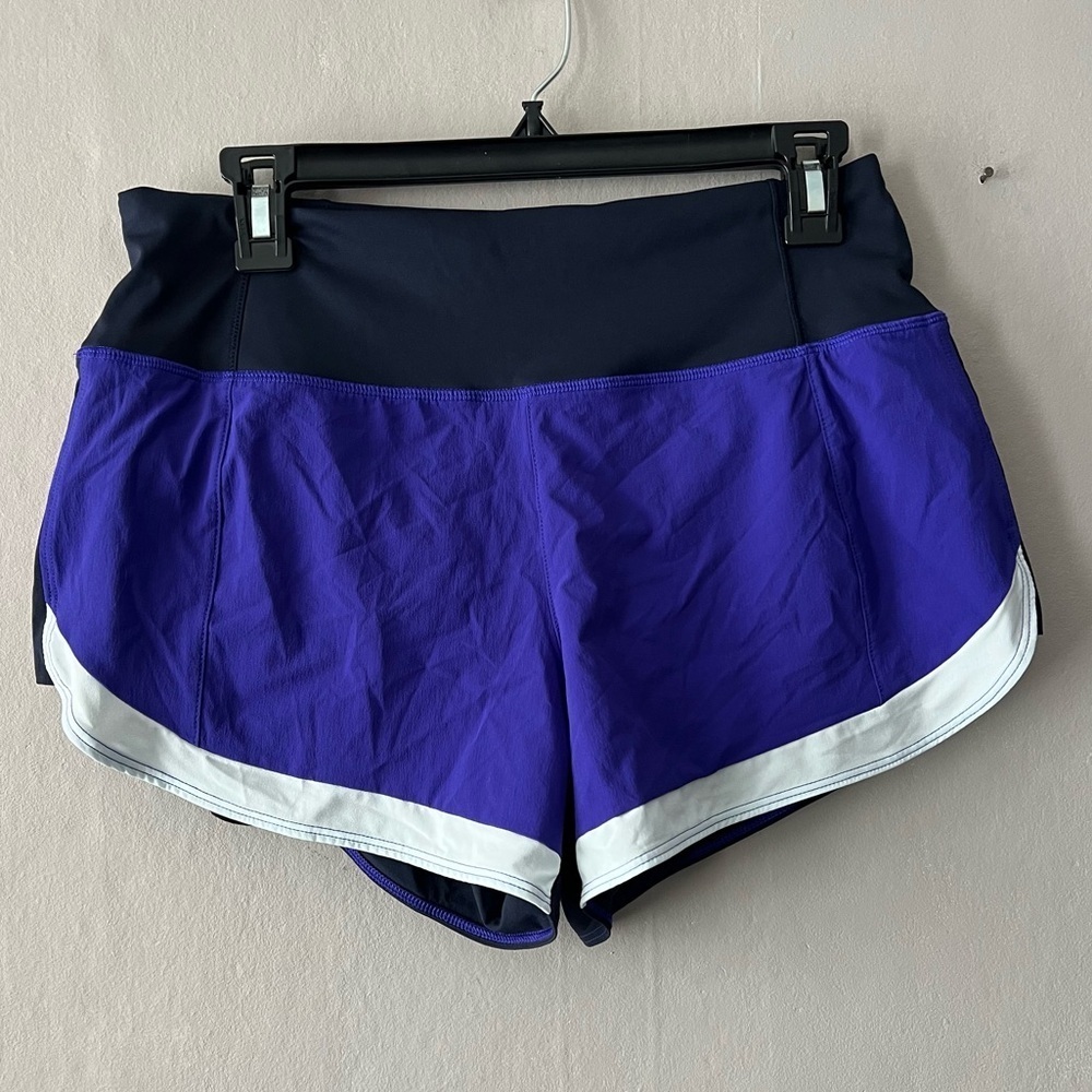 Athleta Purple Running Free Colorblock Shorts Size Small